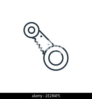 Big saw outline vector icon. Thin line black big saw icon, flat vector simple element illustration from editable construction concept isolated stroke Stock Vector