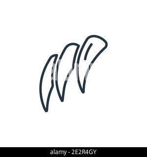 Claw outline vector icon. Thin line black claw icon, flat vector simple element illustration from editable asian concept isolated on white background Stock Vector
