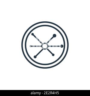 Decentralized outline vector icon. Thin line black decentralized icon, flat vector simple element illustration from editable cryptocurrency concept is Stock Vector