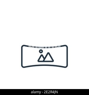 Panorama outline vector icon. Thin line black panorama icon, flat vector simple element illustration from editable augmented reality concept isolated Stock Vector