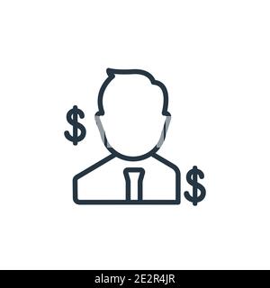 Investor outline vector icon. Thin line black investor icon, flat vector simple element illustration from editable economyandfinance concept isolated Stock Vector