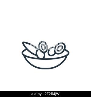 Ensalada malaguena outline vector icon. Thin line black ensalada malaguena icon, flat vector simple element illustration from editable culture concept Stock Vector