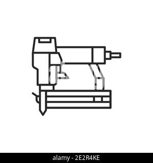 Electric nailgun color line icon. Pictogram for web page, mobile app, promo. Stock Vector