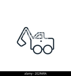 Loader outline vector icon. Thin line black loader icon, flat vector simple element illustration from editable construction tools concept isolated str Stock Vector