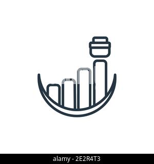 Professional advance outline vector icon. Thin line black professional advance icon, flat vector simple element illustration from editable business co Stock Vector