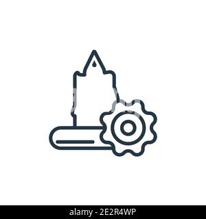 Candle flower outline vector icon. Thin line black candle flower icon, flat vector simple element illustration from editable beauty concept isolated s Stock Vector
