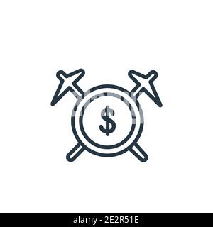 Mining outline vector icon. Thin line black mining icon, flat vector simple element illustration from editable cryptocurrency concept isolated on whit Stock Vector