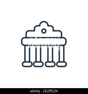 Brandenburg gate outline vector icon. Thin line black brandenburg gate icon, flat vector simple element illustration from editable buildings concept i Stock Vector