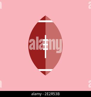 USA high school football striped isolated on light background diagonal without shadow, color american football ball illustration Stock Vector