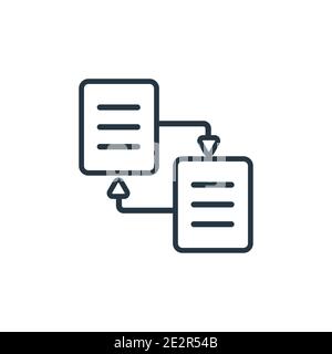 Synchronization outline vector icon. Thin line black synchronization icon, flat vector simple element illustration from editable big data concept isol Stock Vector