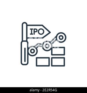 Ipo outline vector icon. Thin line black ipo icon, flat vector simple element illustration from editable crowdfunding concept isolated stroke on white Stock Vector
