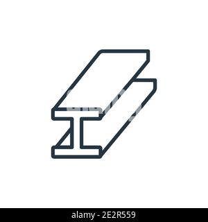 Beam outline vector icon. Thin line black beam icon, flat vector simple element illustration from editable construction concept isolated on white back Stock Vector