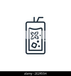 Mint julep outline vector icon. Thin line black mint julep icon, flat vector simple element illustration from editable drinks concept isolated on whit Stock Vector