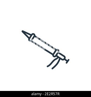 Sealant gun outline vector icon. Thin line black sealant gun icon, flat vector simple element illustration from editable construction and tools concep Stock Vector