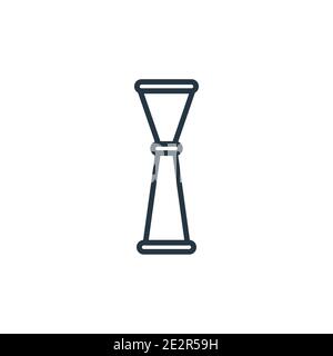 Jigger outline vector icon. Thin line black jigger icon, flat vector simple element illustration from editable drinks concept isolated on white backgr Stock Vector