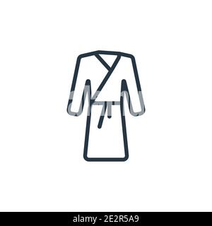 Dressing gown outline vector icon. Thin line black dressing gown icon, flat vector simple element illustration from editable clothes concept isolated Stock Vector