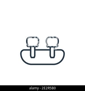 Fake tooth outline vector icon. Thin line black fake tooth icon, flat vector simple element illustration from editable dentist concept isolated stroke Stock Vector