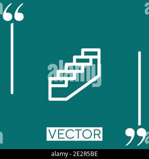 stairs vector icon Linear icon. Editable stroke line Stock Vector