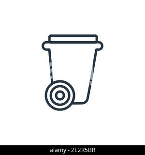 Dumpster outline vector icon. Thin line black dumpster icon, flat vector simple element illustration from editable cleaning concept isolated on white Stock Vector