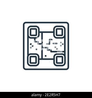 Qr code outline vector icon. Thin line black qr code icon, flat vector simple element illustration from editable delivery and logistic concept isolate Stock Vector