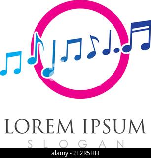 Music note symbols logo and icons template Stock Vector