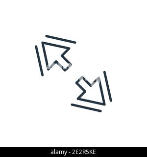 Diagonal arrow icon. Resize cursor in black line style Stock Vector ...