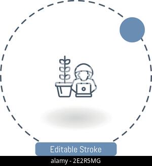 hacker vector icon editable stroke outline icons for web and mobile Stock Vector