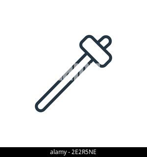 Sledge hammer outline vector icon. Thin line black sledge hammer icon, flat vector simple element illustration from editable construction concept isol Stock Vector