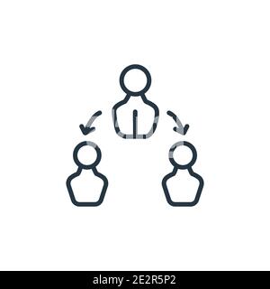 Hierarchical structure outline vector icon. Thin line black hierarchical structure icon, flat vector simple element illustration from editable digital Stock Vector