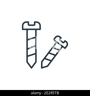 Screws outline vector icon. Thin line black screws icon, flat vector simple element illustration from editable construction tools concept isolated str Stock Vector