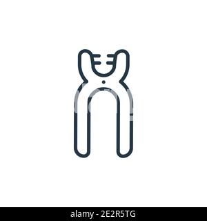 Forceps of dentist tools outline vector icon. Thin line black forceps of dentist tools icon, flat vector simple element illustration from editable den Stock Vector