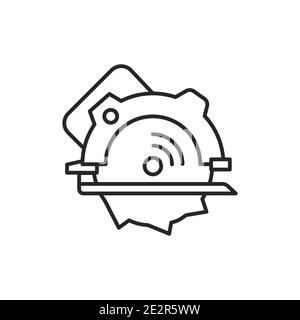 Electric circular saw color line icon. Pictogram for web page, mobile app, promo. Stock Vector
