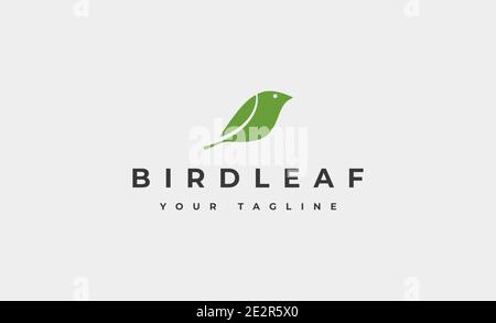 bird leaf logo Design Vector illustration Stock Vector