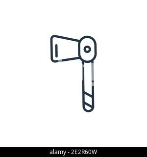 Inclined ax outline vector icon. Thin line black inclined ax icon, flat vector simple element illustration from editable construction concept isolated Stock Vector