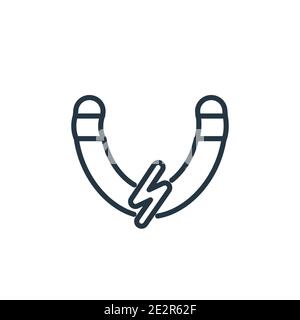 Inclined magnet outline vector icon. Thin line black inclined magnet icon, flat vector simple element illustration from editable construction concept Stock Vector
