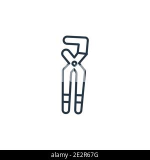 Big clippers outline vector icon. Thin line black big clippers icon, flat vector simple element illustration from editable construction concept isolat Stock Vector