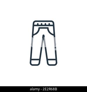 Trouser outline vector icon. Thin line black trouser icon, flat vector simple element illustration from editable clothes concept isolated stroke on wh Stock Vector