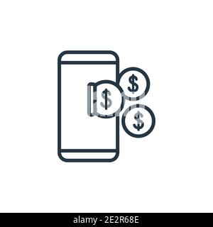 Fintech industry outline vector icon. Thin line black fintech industry icon, flat vector simple element illustration from editable economyandfinance c Stock Vector