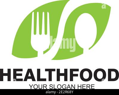 healthy food logo vector design icon illustration Stock Vector