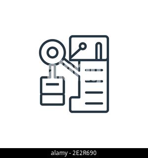 Big derrick with boxes outline vector icon. Thin line black big derrick with boxes icon, flat vector simple element illustration from editable constru Stock Vector