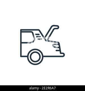 Car tailgate outline vector icon. Thin line black car tailgate icon, flat vector simple element illustration from editable car parts concept isolated Stock Vector