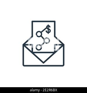 Email analytics outline vector icon. Thin line black email analytics icon, flat vector simple element illustration from editable analytics concept iso Stock Vector