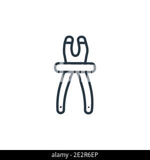 Inclined clippers outline vector icon. Thin line black inclined clippers icon, flat vector simple element illustration from editable construction conc Stock Vector