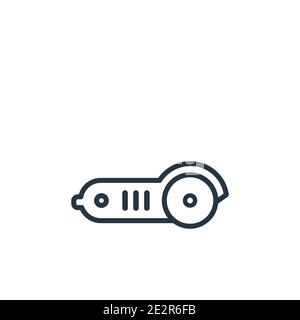 Angle grinder outline vector icon. Thin line black angle grinder icon, flat vector simple element illustration from editable construction concept isol Stock Vector