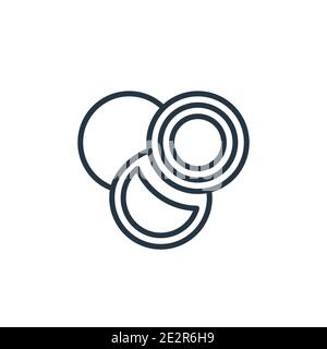 Venn diagram outline vector icon. Thin line black venn diagram icon, flat vector simple element illustration from editable analytics concept isolated Stock Vector