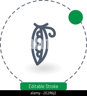 peas vector icon editable stroke outline icons for web and mobile Stock Vector