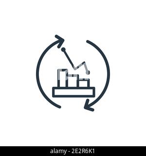 Synchronization outline vector icon. Thin line black synchronization icon, flat vector simple element illustration from editable analytics concept iso Stock Vector