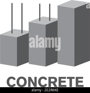 Vector logo of concrete and concrete blocks Stock Vector