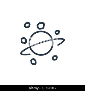 Space junk outline vector icon. Thin line black space junk icon, flat vector simple element illustration from editable astronomy concept isolated on w Stock Vector