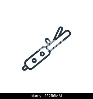 Hair curler outline vector icon. Thin line black hair curler icon, flat vector simple element illustration from editable beauty concept isolated strok Stock Vector